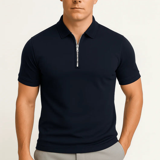Camisa Casual Hombre Cuello Alto con Cierre - Manga Corta Transpirable - Image 8