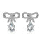 Plateado S925 Rosado Pear-shaped Water Drop Bow Design Niche Exquisite Fashion Sense Women's Earrings Plateado 925 Plateado