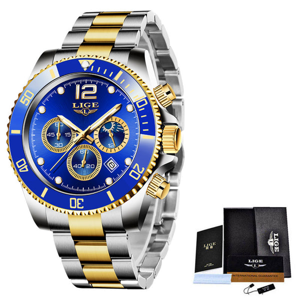 Reloj Deportivo para Hombre Cronógrafo Multifunción Resistente al Agua