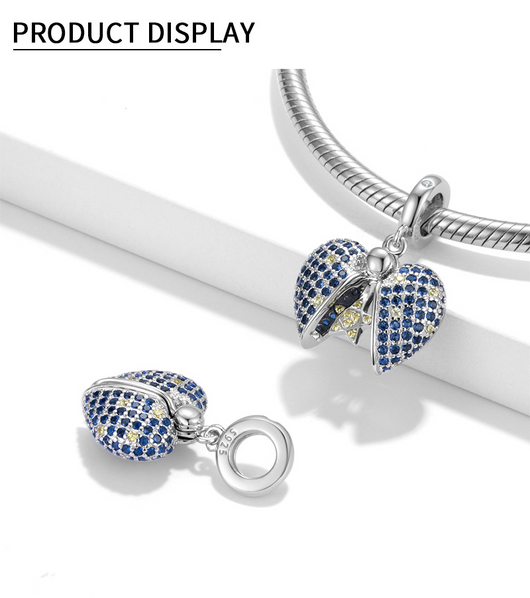 Pulsera DIY con Dijes de Plata 925 Estrella Azul - Serie Candados de Amor - Image 9