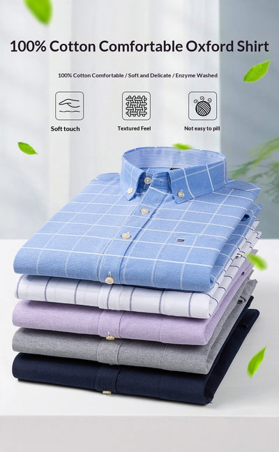 Camisa Cuadriculada Casual de Manga Larga para Hombre Talla Grande - Image 21
