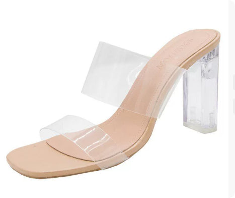Sandalias Tacón Alto Transparente Piel de Oveja para Mujer - Verano - Image 7