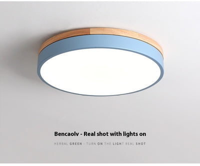 Lámpara de Techo LED Macaron Redonda para Dormitorio y Sala de Estar - Image 22
