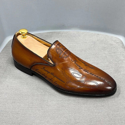 Zapatos de Cuero para Hombre con Diseño Italiano Pintado a Mano - Image 4