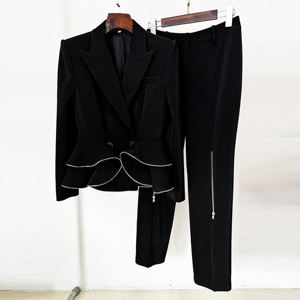 Traje Ejecutivo Dos Piezas con Blazer Ajustado y Pantalón Entallado - Image 6