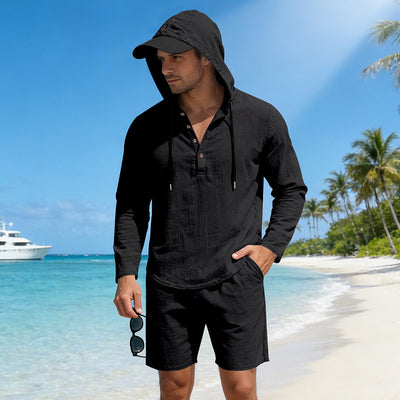 Traje de Lino Hombre Suelto y Transpirable - Image 43