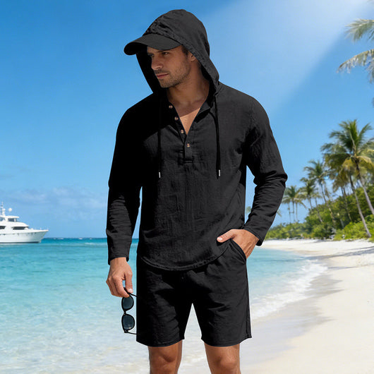 Traje de Lino Hombre Suelto y Transpirable - Image 43