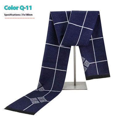 Bufanda Ejecutiva de Cachemira Rayada para Hombre Invierno - Image 16