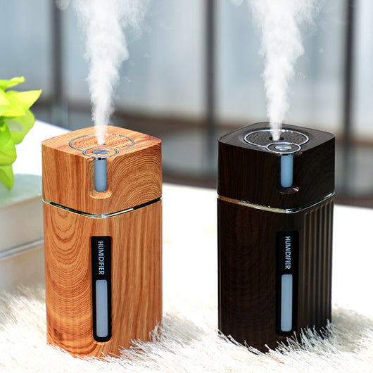 Difusor Ultrasónico con Humidificador LED y Aroma Terapia - Diseño Madera USB - Image 2