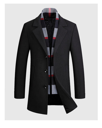 Blazer Casual para Hombre con Solapa y Bufanda de Lana - Image 11