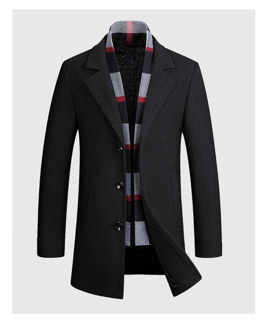 Blazer Casual para Hombre con Solapa y Bufanda de Lana - Image 11