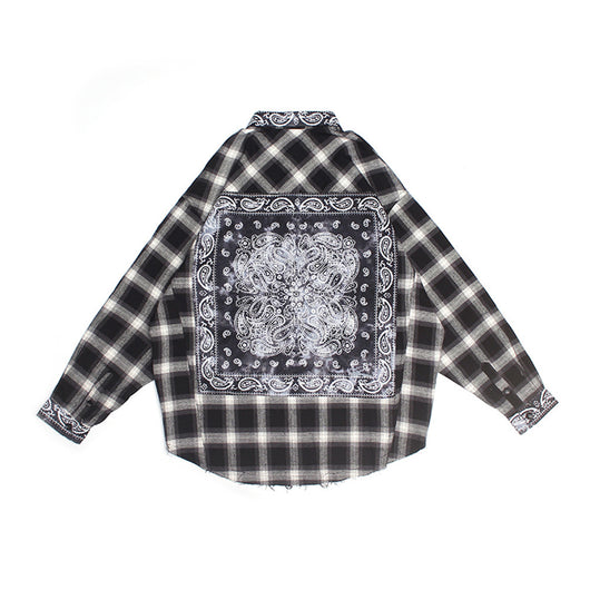 Camisa Manga Larga para Hombre con Aplicación de Flor de Cajuil y Orilla Cruda - Image 8