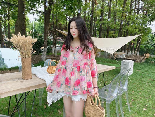 Blusa Vintage Cuello Muñeca Manga Abullonada - Modelo Holgado Verano - Image 19