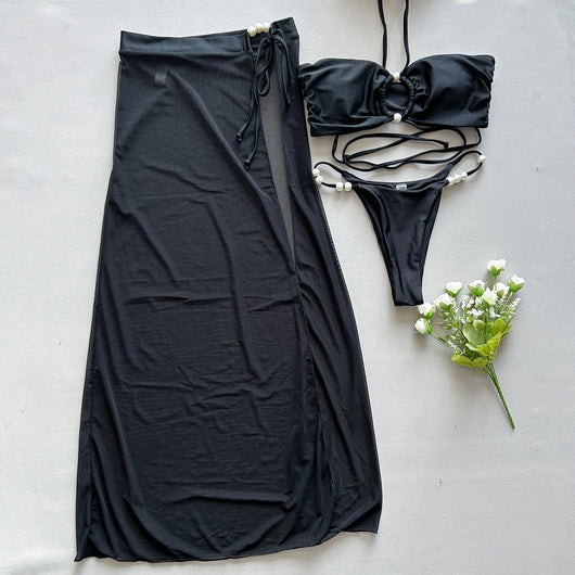 Traje de Baño Entallado con Cuello Halter y Abertura Lateral - Image 4