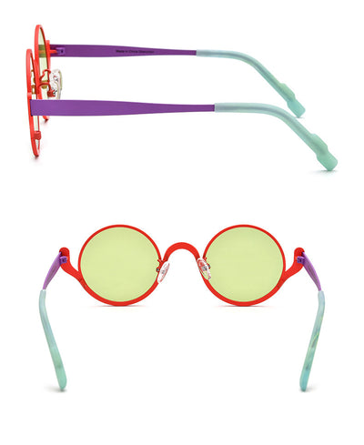 Lentes de Sol Mujer Bloques de Color Titanio Puro Diseño Redondo - Image 12
