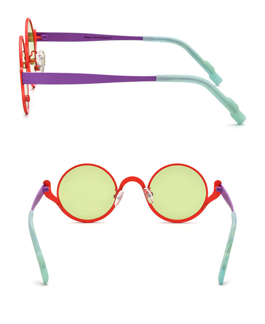 Lentes de Sol Mujer Bloques de Color Titanio Puro Diseño Redondo - Image 12