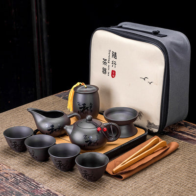 Juego de Té Portátil Zisha: Una Tetera y Cuatro Tazas - Image 24