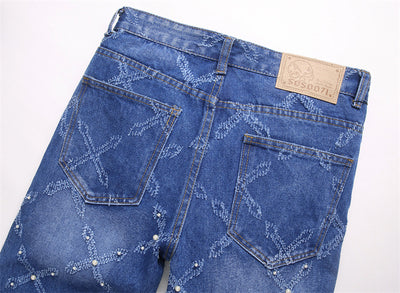 Pantalones Skinny Denim con Bordado de Perlas - Estilo Urbano Trendy - Image 14