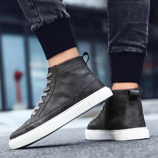 Zapatillas Altas de Cuero Estilo Coreano - Image 16