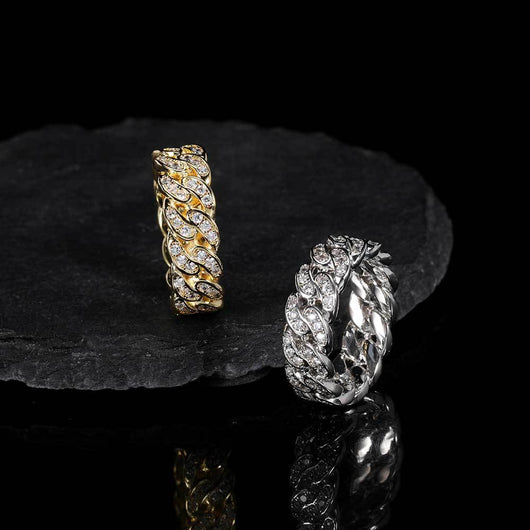 Anillo Cubano de Circonia Cúbica para Hombre con Eslabones de Una Fila - Image 4