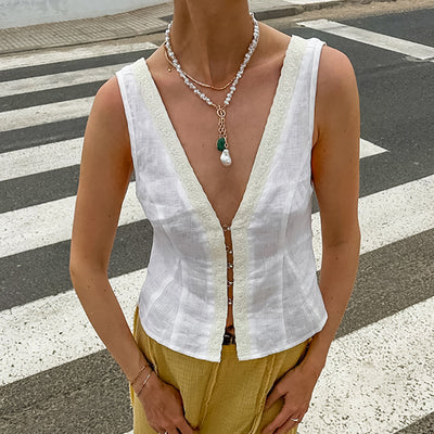 Chaleco de Encaje sin Mangas Cómodo y Elegante para Mujer - Image 3