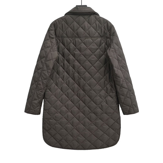 Abrigo Acolchado para Mujer con Solapa y Diseño Rombo - Cálido y Versátil - Image 2