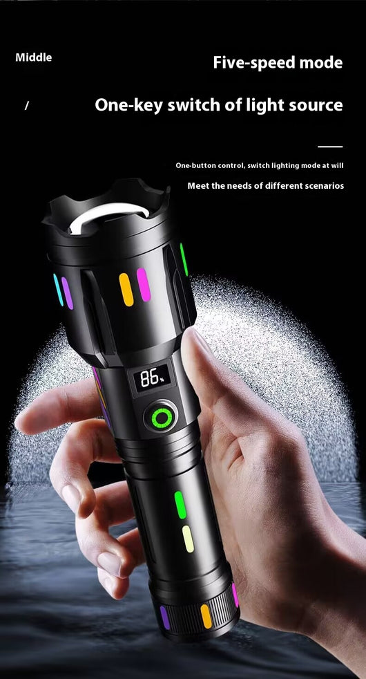 Linterna LED Láser Blanca con Luces Multicolor - Image 12