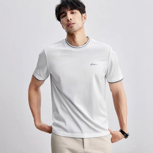Playera Cuello Redondo Bloques de Color para Hombre con Bordado Artístico Personalizado - Image 3