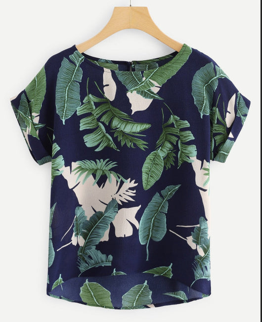Blusa Floral de Cuello Redondo con Estampado Paris Beads - Image 12