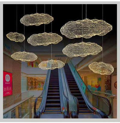 Lámpara Colgante Industrial Nube de Malla Hierro para Restaurantes - Image 16