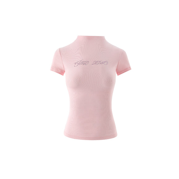 Playera Elástica Hot Diamond Cuello Redondo Manga Corta