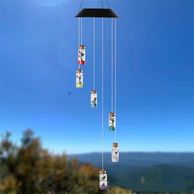 Lámpara Solar Decorativa Botella de Deseos con Luz LED Multicolor