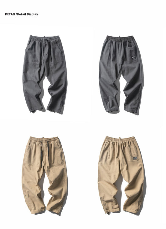 Pantalones Casuales Holgados con Detalles de Patchwork para Hombre - Image 26