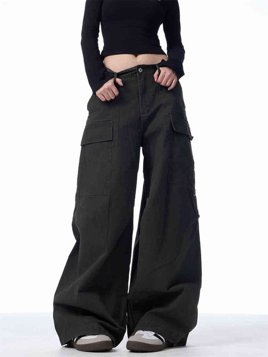 Pantalones Cargo Holgados para Mujer con Bolsillos Múltiples - Image 2