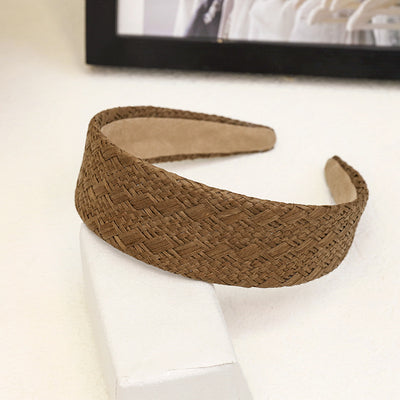 Diadema de Moda Raffia Color Sólido Elegante - Image 8