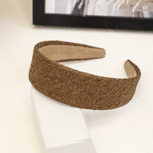 Diadema de Moda Raffia Color Sólido Elegante - Image 8