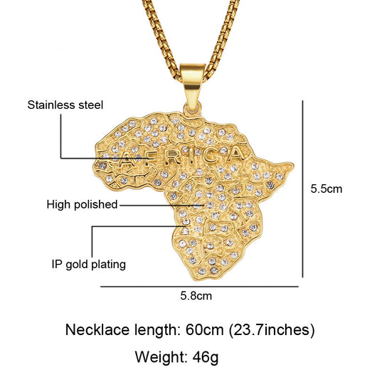 Collar con Colgante de Mapa de África y Diamantes - Image 6