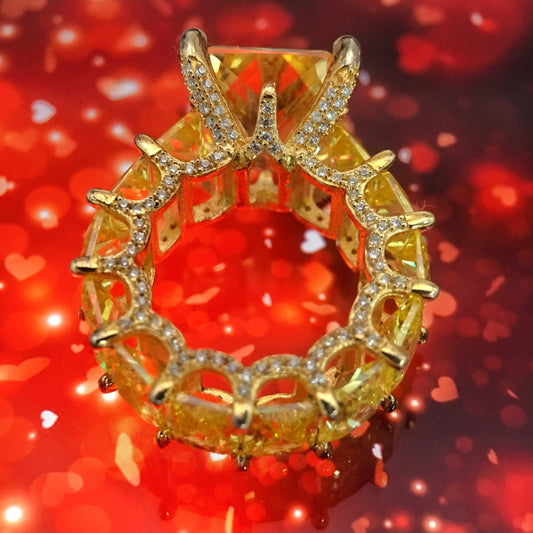 Anillo Octagonal de Plata 925 Amarillo Elegante - Image 2