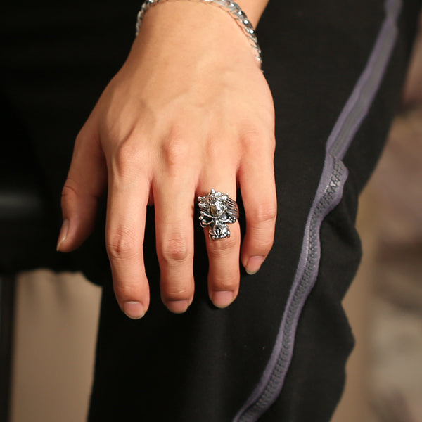 Anillo de Calavera Personalizado Abierto para Hombre
