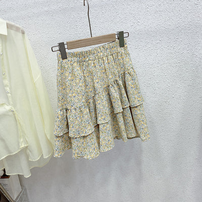 Falda Corta Cintura Alta con Estampado Floral y Vuelo - Image 4