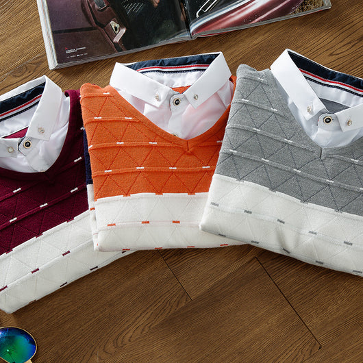 Suéter Hombre Cuello Camisero Falso Dos Piezas - Image 9