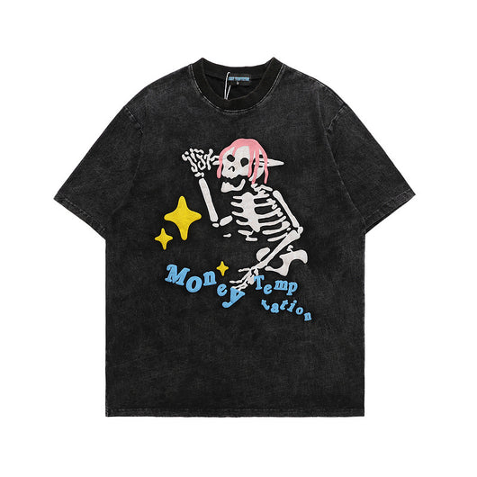 Camiseta Unisex con Estampado de Calavera Desgastado - Image 7