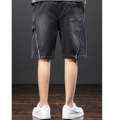 Shorts Denim Sueltos Rectos Versátiles para Hombre - Image 8