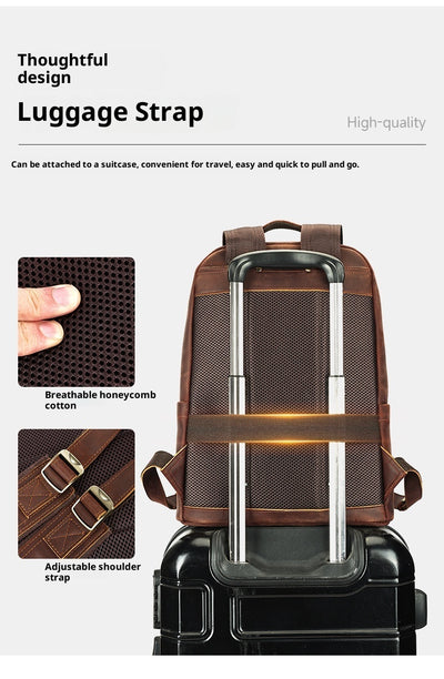 Mochila de Cuero para Hombre con Gran Capacidad - Image 12