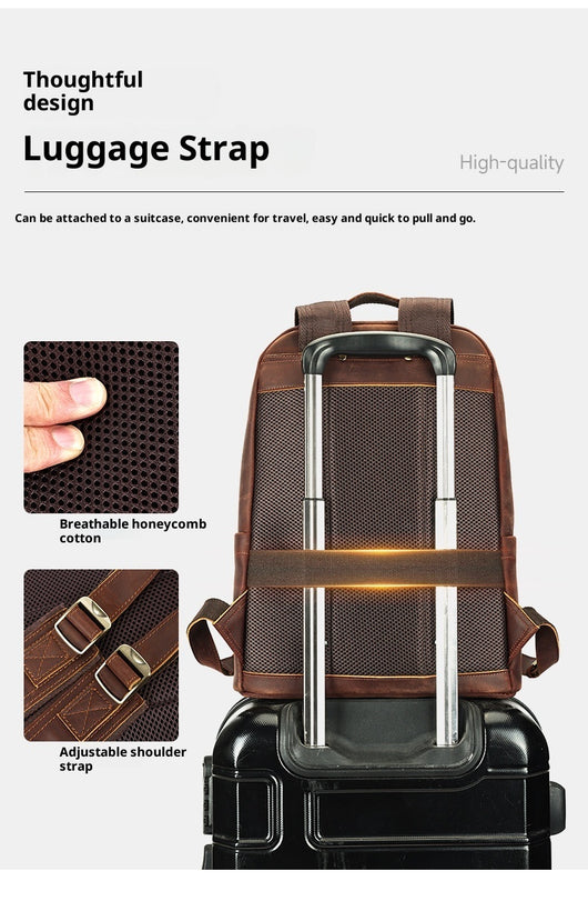 Mochila de Cuero para Hombre con Gran Capacidad - Image 12