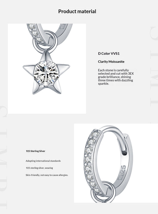 Aretes de Plata S925 con Diamantes Brillantes Estilo Urbano Versátil - Image 12