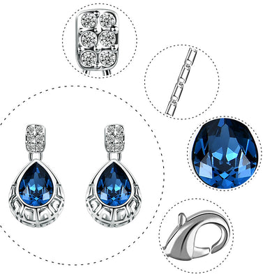 Aretes de Aleación con Circonita Azul - Diseño Elegante y Moderno - Image 7