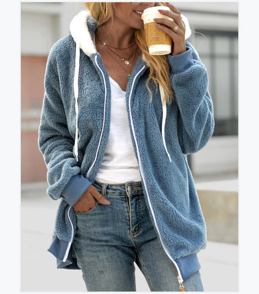 Chaqueta Hoodie Suave Oversized con Cierre - Image 5