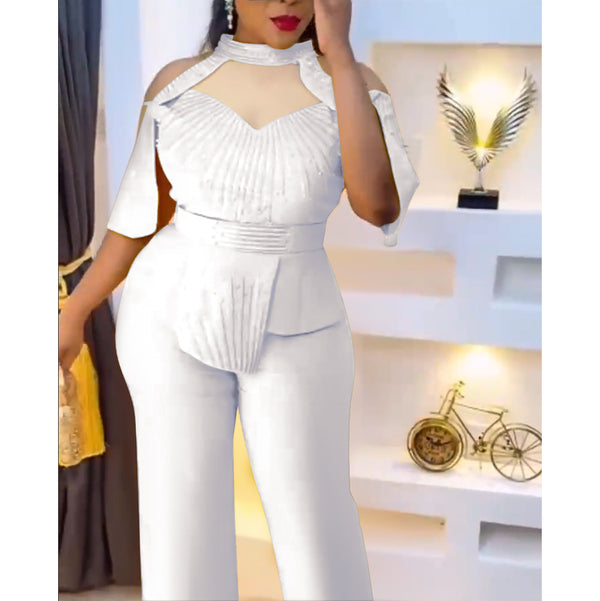 Conjunto Profesional Blusa y Pantalón Ancho