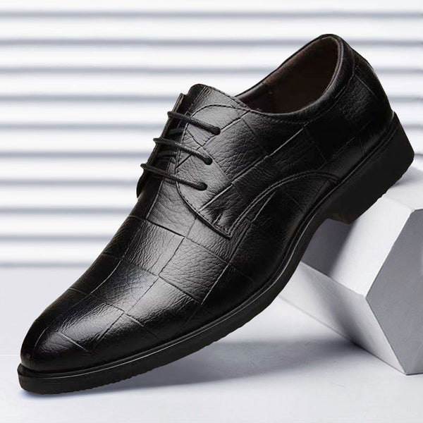 Zapatos Casuales Ejecutivos con Cordones Estilo Coreano Respirable Negro - Image 4